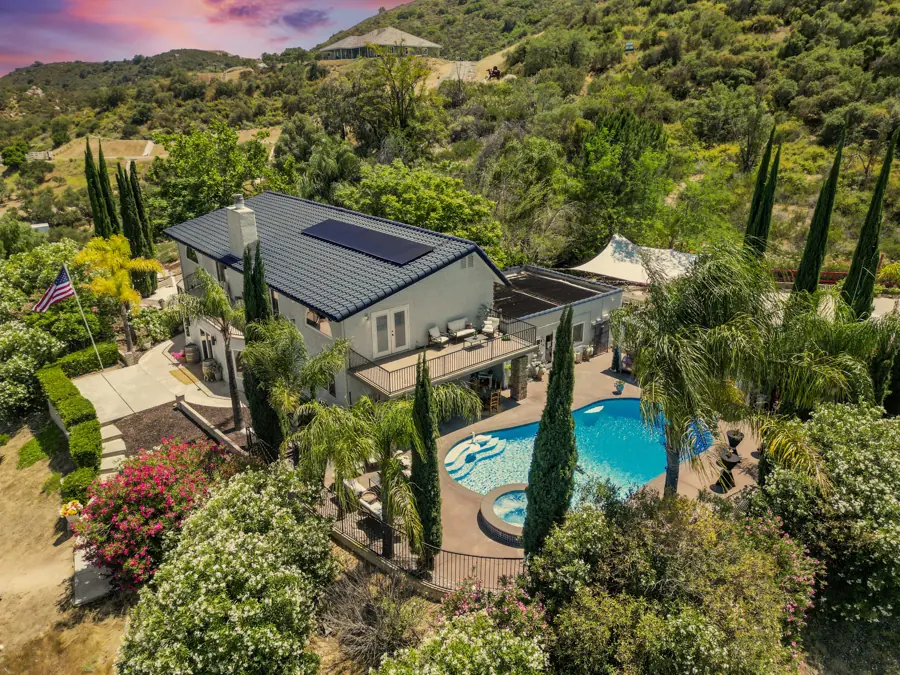 Aerial of residence and pool